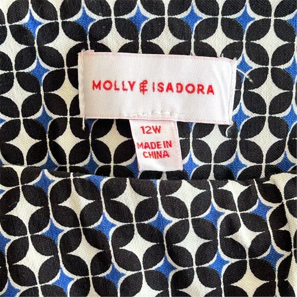 Molly & Isadora Womens 12W Geometric Print Pull-On Stretch Pants - Picture 2 of 5